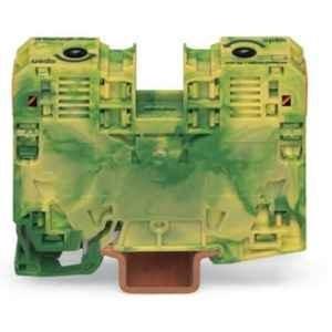 Wago 35 Sqmm 2 Conductor Green & Yellow Ground Terminal Block, 285-137