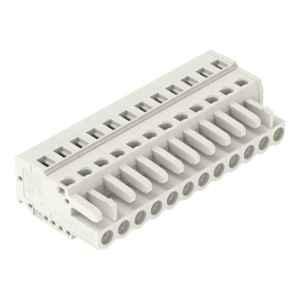 Wago 2.5 Sqmm 5mm 12 Pole Light Gray 1-Conductor Cage Clamp Female Connector, 721-112/026-000