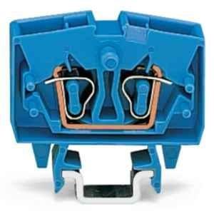 Wago 2.5 Sqmm DIN-15 rail Center Marking Blue Cage Clamp 2-Conductor Miniature Through Terminal Block, 264-704