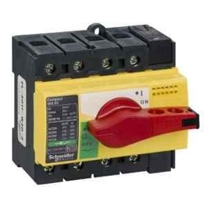 Schneider Electric Compact INS63 4P 63A Red & Yellow Switch Disconnector with Rotary Handle, 28919