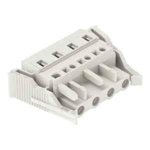 Wago 2.5 Sqmm 7.5mm 4 Pole Light Gray Lateral Locking Levers 1-Conductor Cage Clamp Female Connector, 721-204/037-000