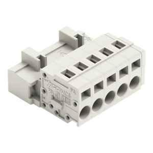 Wago 2.5 Sqmm 5mm 5 Pole Light Gray 1-Conductor Male Connector Cage Clamp, 721-605