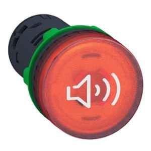 Schneider Electric Harmony XB5 22mm 24VAC/DC Plastic Red Illuminated Buzzer with Continuous & Intermittent Tone, XB5KS2B4