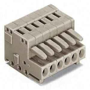 Wago 1.5 Sqmm 3.5mm 3 Pole Light Gray 1-Conductor Cage Clamp Female Connector, 734-103