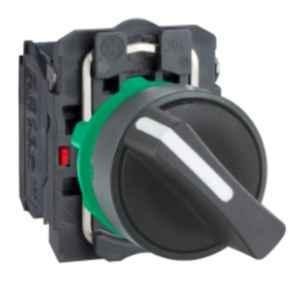 Schneider Electric Harmony 10A 1NO Plastic Black Stay Put 2 Positions Selector Switch, XB5AD21