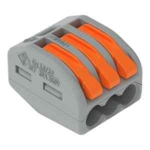 Wago 4 Sqmm Gray Splicing Connector with Levers Housing for All 3-Conductor, 222-413