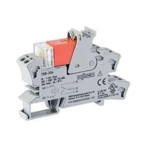 Wago 16A 24 VDC 15mm Gray Nominal 1-Changeover Contact Limiting Relay Module with Red Status Indicator, 788-304