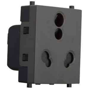 Schneider Electric ZENcelo India 16A/6A 3 Pin Socket with Shutter, IN8426/16(BZ)