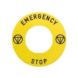 Schneider Electric Harmony ZBY 60mm Plastic Yellow Legend Holder for Emergency Stop Switch, ZBY9330T