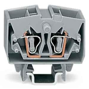 Wago 2.5 Sqmm DIN-15 rail Center Marking Grey Cage Clamp 4-Conductor Miniature Through Terminal Block, 264-721