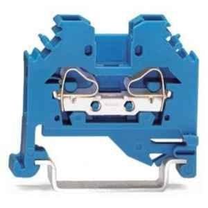 Wago 4 Sqmm Blue 2-Conductor Through Lateral Marker Slots Terminal Block for Cage Clamp, 281-104