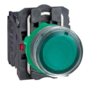 Schneider Electric Harmony XB5 1NO+1NC Plastic Green Flush Illuminated Spring Return Push Button, XB5AW33B5