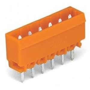 Wago 1x1mm 5.08mm 12 Pole Orange Pin Straight THT Male Header Solder, 231-342/001-000