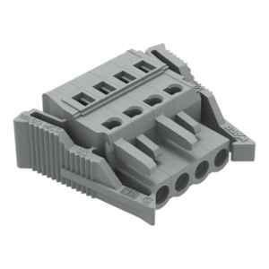 Wago 2.5 Sqmm 5mm 4 Pole Gray Lateral Locking Lever 1-Conductor Female Connector Cage Clamp, 231-104/037-000