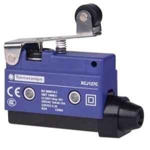 Telemecanique 10A 240VAC Electric Short Flat Lever Roller End Plunger Limit Switch, XCJ127C