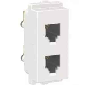Schneider Electric Clipsal-X RJ11 1M White Twin Telephone Outlet with No Shutter, CPXRJ11TW1M_WE