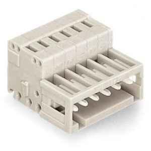 Wago 1.5 Sqmm 3.5mm 6 Pole Light Gray 1-Conductor Male Connector Cage Clamp, 734-306