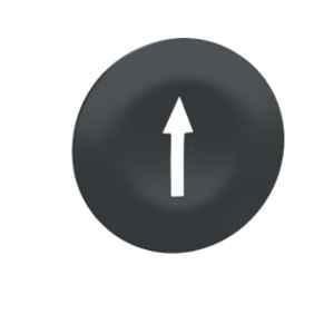 Schneider Electric Black Flush White Arrow Marked Cap for Rectangular Push Button, ZBA7235