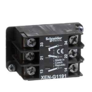 Schneider Electric Harmony XAC 2NO+1NC Spring Return Front Mounting Single Contact Block, XENG1191