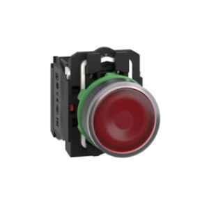 Schneider Electric Harmony XB5 1NO+1NC Plastic Red Flush Illuminated Spring Return Push Button, XB5AW34B5