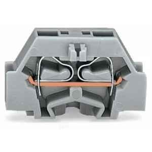Wago 2.5 Sqmm 1P Grey Cage Clamp 2-Conductor Terminal Block with Fixing Flange, 261-301
