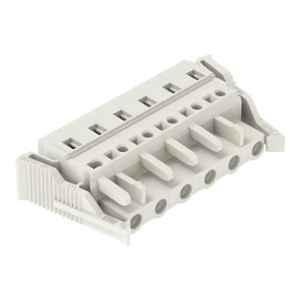 Wago 2.5 Sqmm 7.5mm 6 Pole Light Gray Lateral Locking Levers 1-Conductor Cage Clamp Female Connector, 721-206/037-000