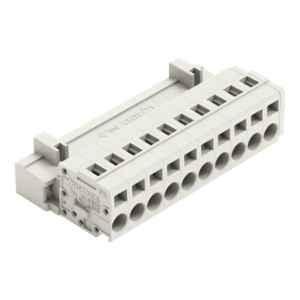 Wago 2.5 Sqmm 5mm 10 Pole Light Gray 1-Conductor Male Connector Cage Clamp, 721-610
