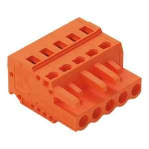 Wago 2.5 Sqmm 5.08mm 5 Pole Orange 1-Conductor Female Connector Cage Clamp, 231-305/026-000