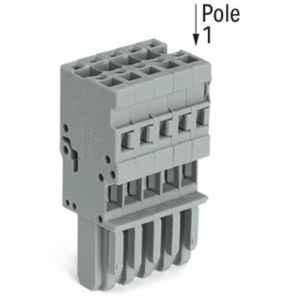 Wago 4 Sqmm 5P Grey Cage Clamp 1-Conductor Female Connector, 769-105
