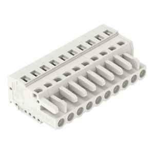 Wago 2.5 Sqmm 5mm 10 Pole Light Gray 1-Conductor Cage Clamp Female Connector, 721-110/026-000