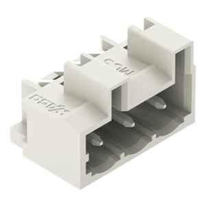 Wago 1x1mm 5mm 3 Pole Gray Pin Angled THT Male Header Solder, 721-433/001-000.