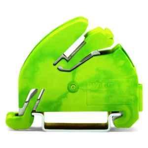 Wago 11x54.5mm Green & Yellow Ground Busbar Carrier with Contact to DIN 35 Rail, 812-141