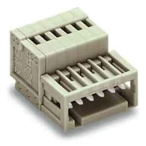 Wago 0.5 Sqmm 2.5mm 6 Pole Light Gray 1-Conductor Male Connector Cage Clamp, 733-206
