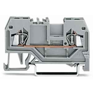 Wago 1.5 Sqmm DIN-rail Center Marking Grey Cage Clamp 2-Conductor Through Terminal Block, 279-901