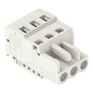 Wago 2.5 Sqmm 5mm 3 Pole Light Gray 1-Conductor Cage Clamp Female Connector, 721-103/026-000