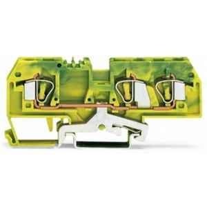 Wago 6 Sqmm 3 Conductor Green & Yellow Ground Terminal Block, 282-687