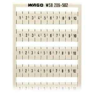 Wago 1-10 (10x) Horizontal White Snap-On Type WSB Marking Card, 209-502