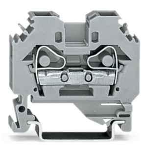 Wago 6 Sqmm DIN-rail Lateral Marker Slot Grey Cage Clamp 2-Conductor Through Terminal Block, 282-101