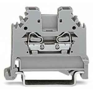 Wago 2.5 Sqmm Gray 2-Conductor Through Lateral Marker Slots Terminal Block for Cage Clamp, 280-101
