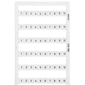 Wago 1-10 (10x) Horizontal White Snap-On Type Mini-WSB Marking Card, 248-502