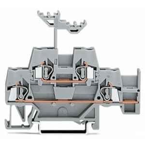 Wago 2.5 Sqmm DIN-rail Grey Cage Clamp Double Deck Terminal Block, 280-520