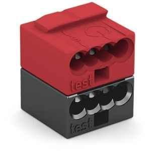 Wago 0.8mm 5.75mm Dark Gray & Red 2 Pole 4-Conductor Modular PCB Connector with Push Wire for individual Solder Pins for KNX, 243-211