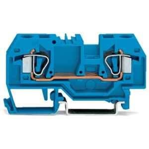 Wago 6 Sqmm DIN-rail Center Marking Blue Cage Clamp 2-Conductor Through Terminal Block, 282-904