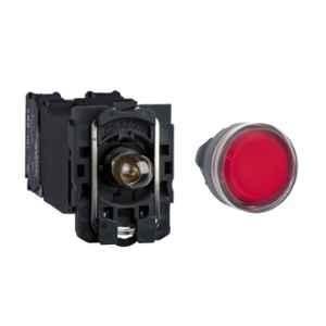 Schneider Electric Harmony XB5N 24VAC/DC Plastic Red Illuminated Push Button with Plain Lens, XB5AW34B2N