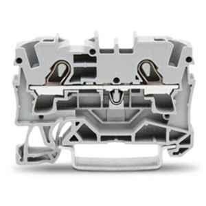 Wago 4 Sqmm Gray 2-Conductor Through Terminal Block for Push-In Cage Clamp, 2004-1201