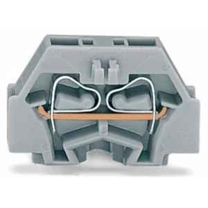 Wago 1.5 Sqmm 1P Grey Cage Clamp 2-Conductor Terminal Block with Fixing Flange, 260-301