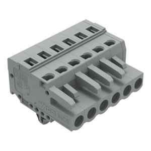 Wago 2.5 Sqmm 5mm 6 Pole Gray 1-Conductor Cage Clamp Female Connector, 231-106/008-000