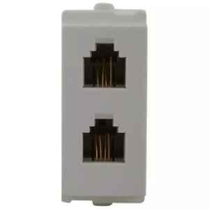 Schneider Electric Opale 1M RJ11 Twin Telephone Outlet, X4020WH