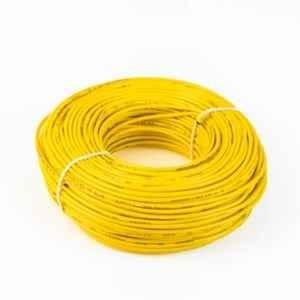 KEI 0.5 Sqmm Copper Single Core Yellow PVC Unshielded Flexible-FRLS Wire Cable, Length: 100 m