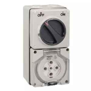 Schneider Electric 56 Series IP66 Interlocked Switch Socket with Enclosure, 56CVI520-GY